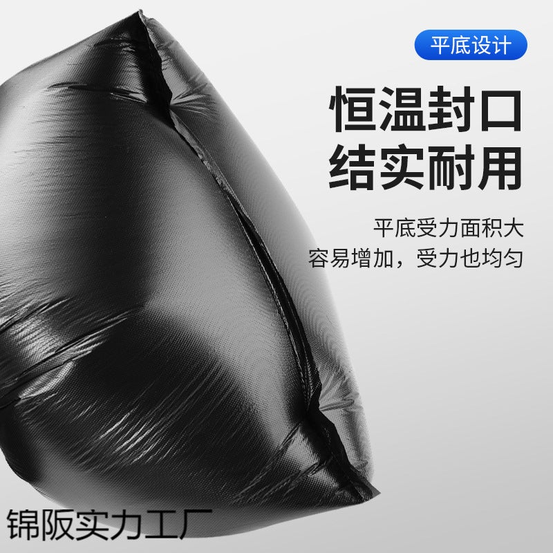 El Garbage Bag Commercial Large Thickened Barrel Outdoor Sanitation Catering Property Black Flat Plastic Bag - Image 5